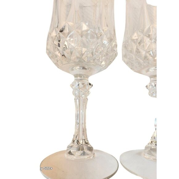 Vintage Crystal Wine Goblets Set Of 2 Elegant Glassware " Cristal d'Arques Wine - Picture 4 of 9